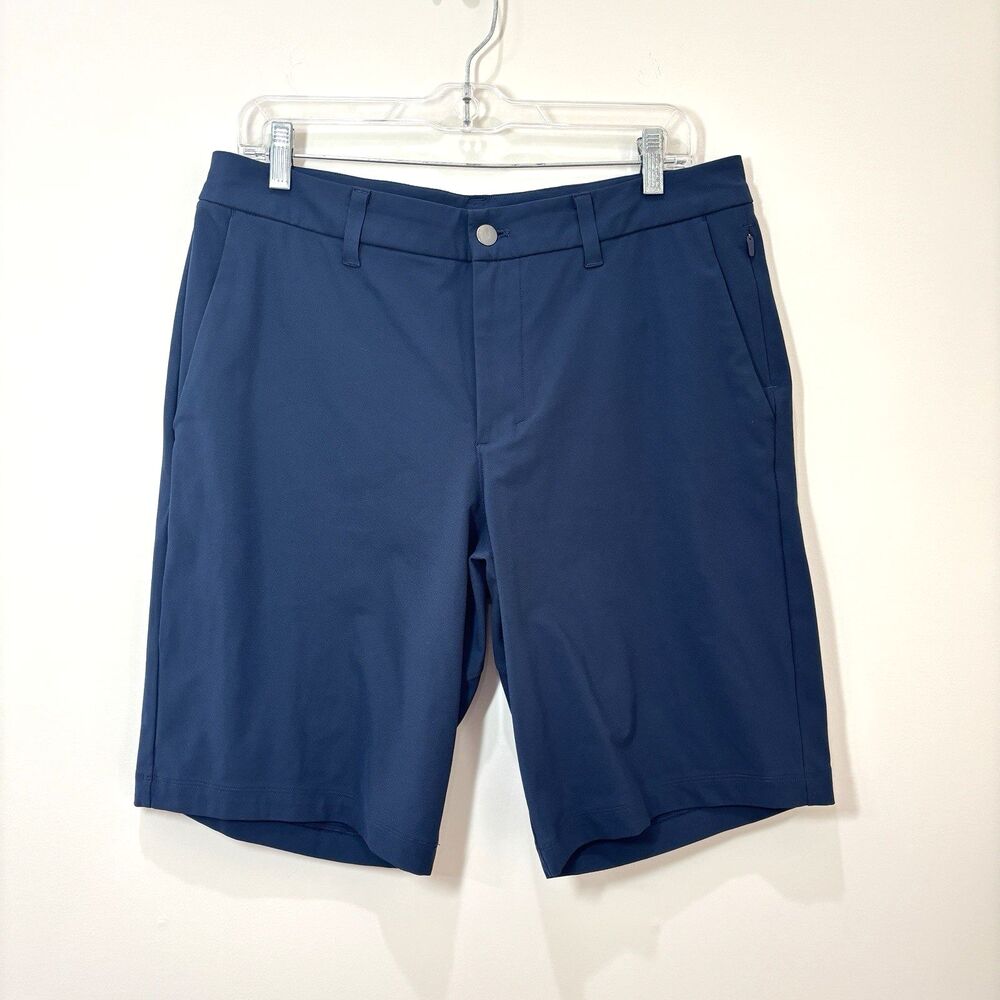 Lululemon ABC Classic Fit Commission Warpstreme Shorts Men 32 Navy Blue Tech